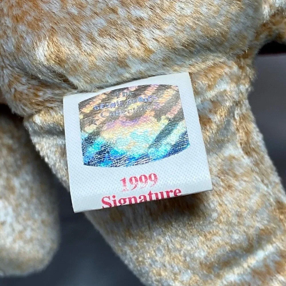 Ty Beanie‎ Baby 1999 Signature Bear Retire P.E. Pellets Tag Errors MWMT Rare Vtg